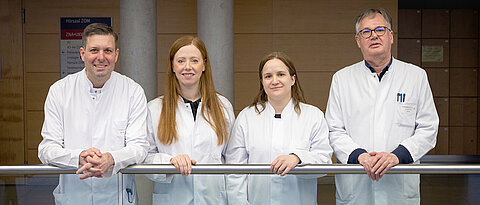 Das Team am Uniklinikum Würzburg (v.l.n.r.): Nicolas Schlegel, Anne Rech, Mahasen Saati, Christoph Otto.