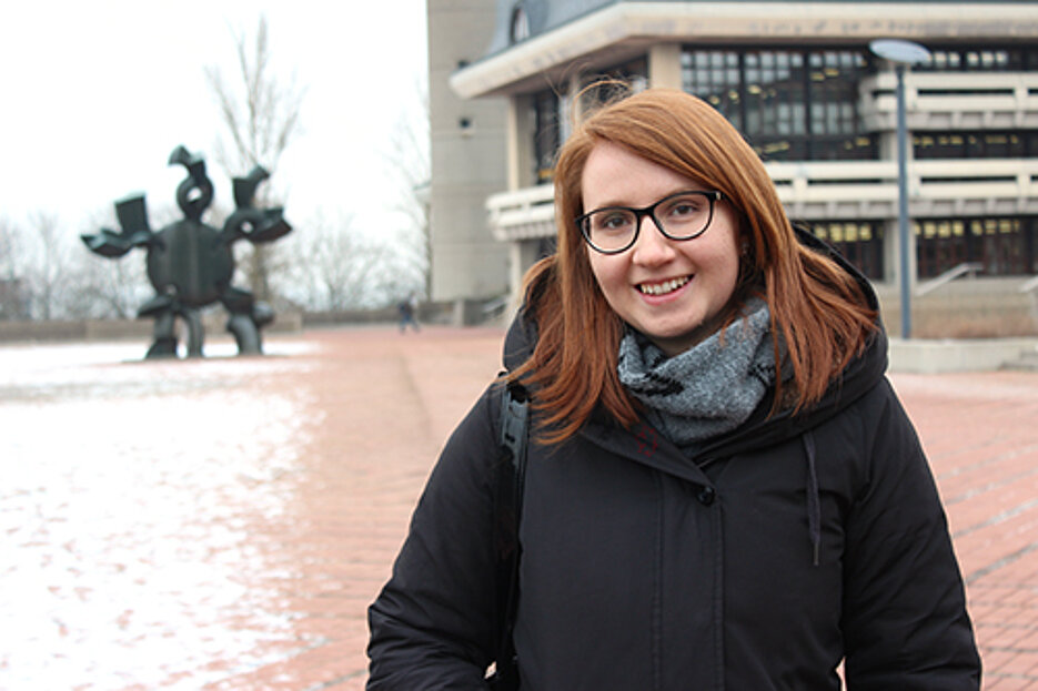 Giulia Marcuzzi aus Udine verbringt ihren Masterstudiengang an der Universität Würzburg. (Foto: Lena Köster)